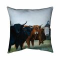 Fondo 20 x 20 in. Four Highland Cows-Double Sided Print Indoor Pillow FO2775237